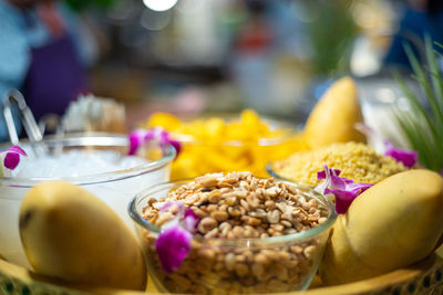 Close-up of food for sale in market