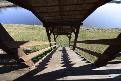 Bridge against sky on sunny day