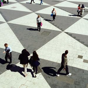 Woman standing in city