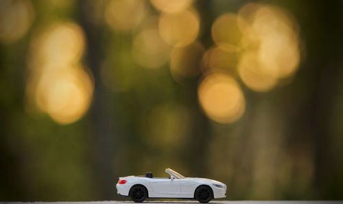 Close-up of toy car