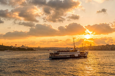 Scenic view of sunset over sea
