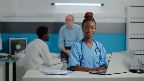 Portrait of doctor working in hospital