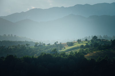 Scenic view of mountains against sky