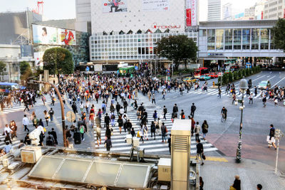 Crowd in town square