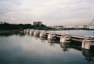 Reflection of buildings in river