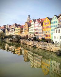 Reflection of buildings in city