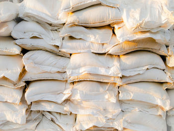 Full frame shot of rice sacks