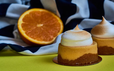 Close-up of orange on table