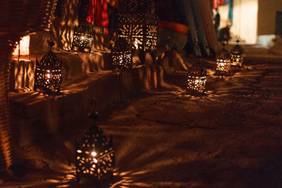 View of illuminated city at night