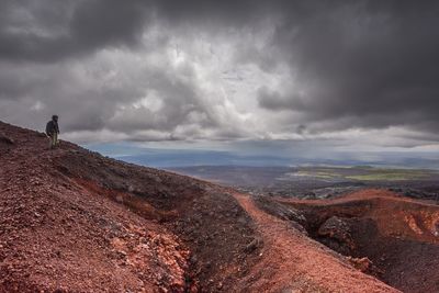 Scenic view of landscape against cloudy sky