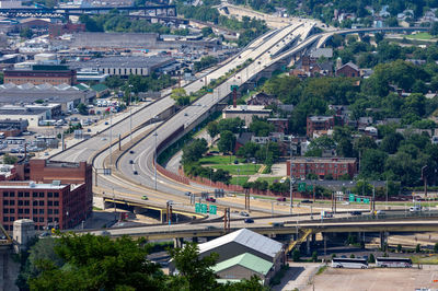 High angle view of cityscape