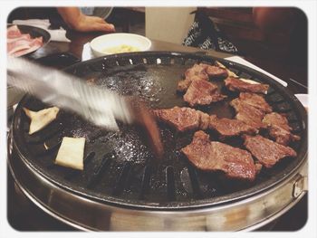 Close-up of preparing food