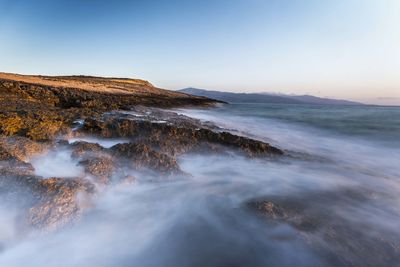 View of sea against clear sky