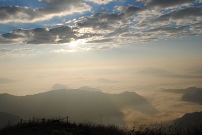 Sunset over mountains