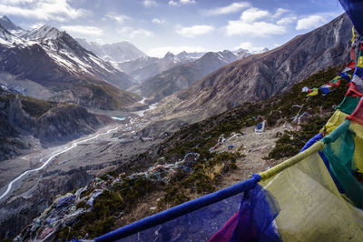 Scenic view of mountains against sky