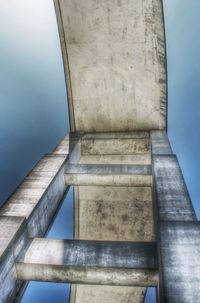 Low angle view of ladder against sky