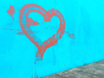 Close-up of blue painted wall