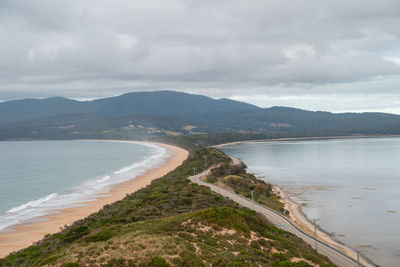 Scenic view of beach against sky