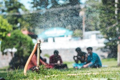 People in water at park