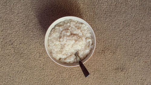 High angle view of coffee on table