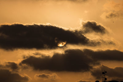 Low angle view of moon in sky