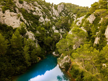 High angle view of lake