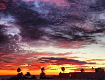 Scenic view of dramatic sky during sunset