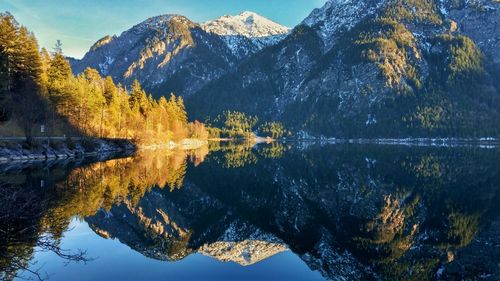 Reflection of mountain in lake