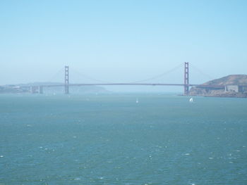 Suspension bridge over sea