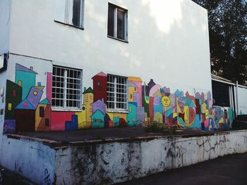 Graffiti on building in city