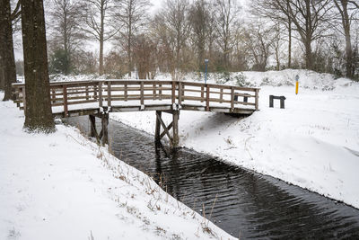 Scenic view of snow covered field