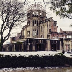 View of buildings in winter