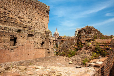 Old ruins of temple against sky