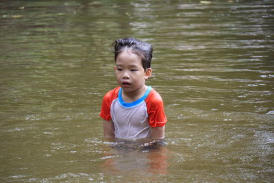 Boy in lake