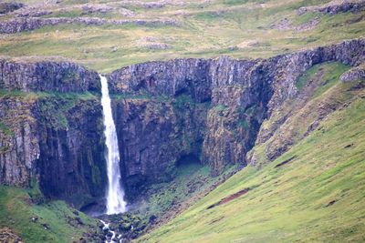 Scenic view of waterfall