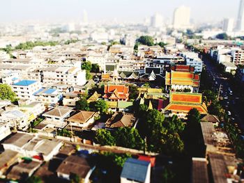 High angle shot of townscape