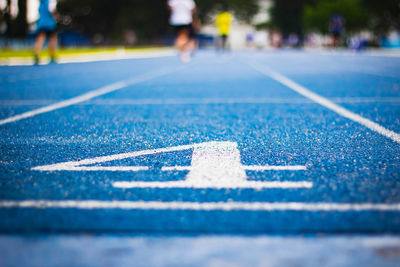 Surface level of running track