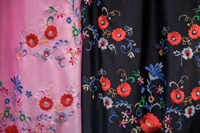 Full frame shot of multi colored curtain for sale