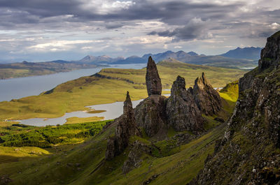 Panoramic view of landscape against cloudy sky