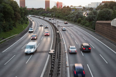 High angle view of traffic on highway