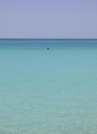 Scenic view of sea against blue sky