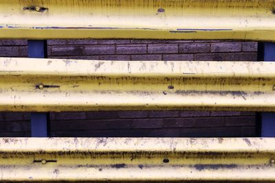 Full frame shot of metal bench