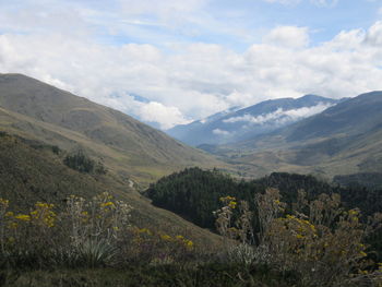 Scenic view of mountains against sky