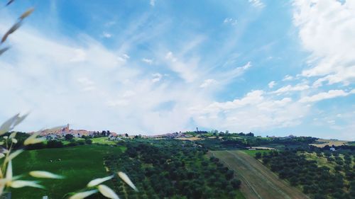 High angle view of landscape against sky