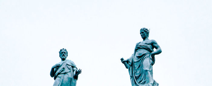 Low angle view of statue against clear sky