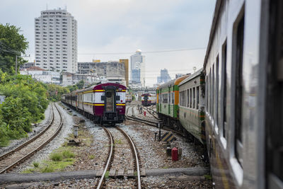 Train on railroad station