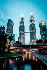 Reflection of buildings in city