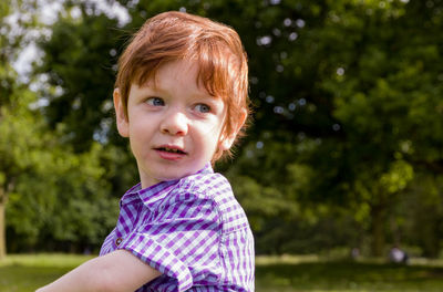 Close-up portrait of boy