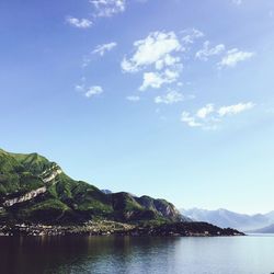 Scenic view of lake and mountains