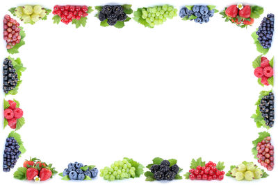 Close-up of strawberries against white background